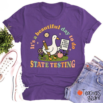 It's A Beautiful Day To Do State Testing Teacher T-Shirt