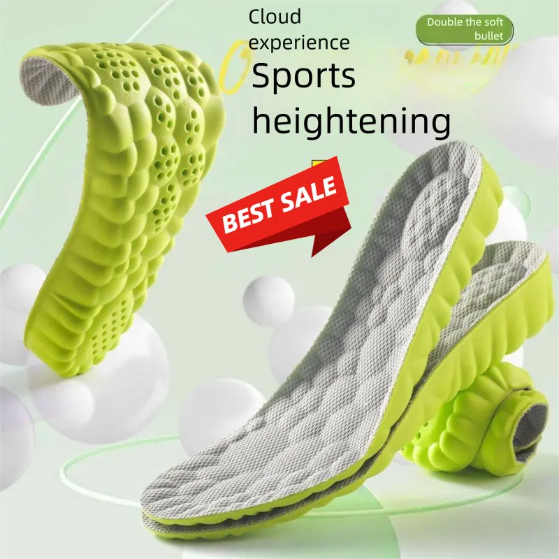 Unisex Height-Increasing Insoles – Shock-Absorbing Memory Foam Shoe Inserts with High Arch Support, Breathable & Odor-Resistant for Sports and Everyday Use