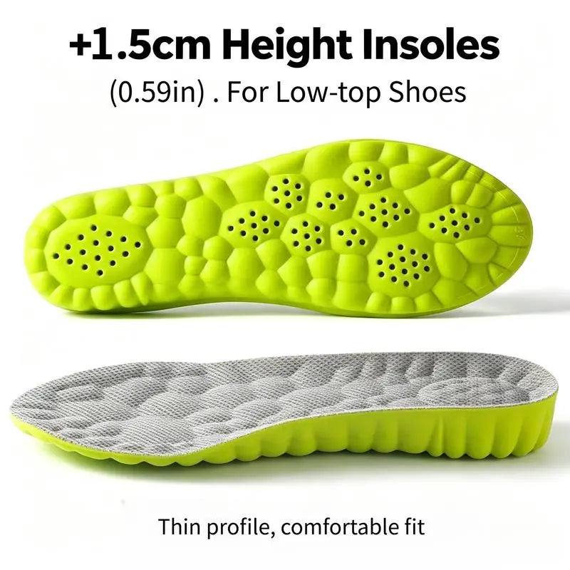 Unisex Height-Increasing Insoles – Shock-Absorbing Memory Foam Shoe Inserts with High Arch Support, Breathable & Odor-Resistant for Sports and Everyday Use