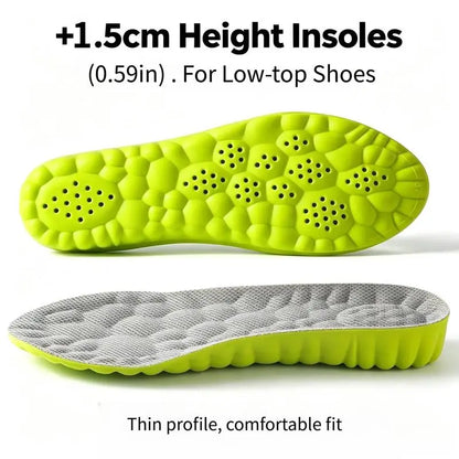 Unisex Height-Increasing Insoles – Shock-Absorbing Memory Foam Shoe Inserts with High Arch Support, Breathable & Odor-Resistant for Sports and Everyday Use