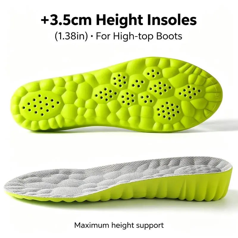 Unisex Height-Increasing Insoles – Shock-Absorbing Memory Foam Shoe Inserts with High Arch Support, Breathable & Odor-Resistant for Sports and Everyday Use